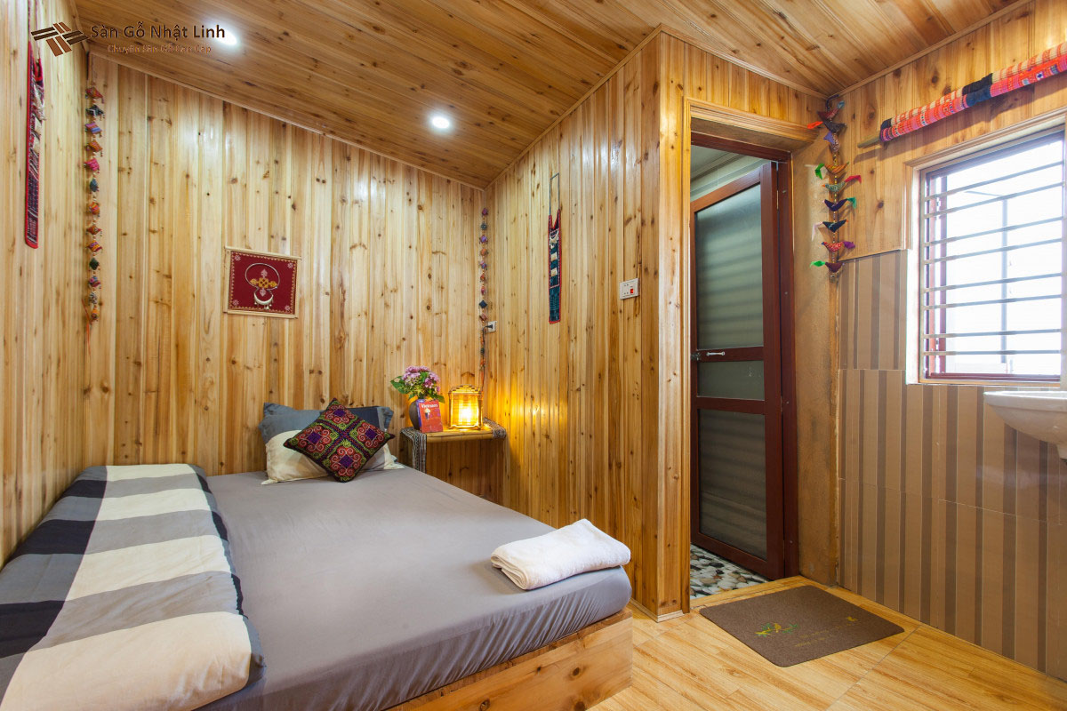 Mẫu gỗ ốp tường tự nhiên cho phòng ngủ!