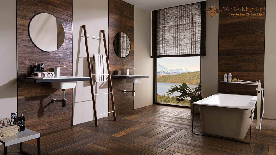 Mẫu ốp gỗ công nghiệp màu nâu đen!